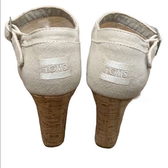 TOMS like new wedge sandals sz 8.5 - Picture 4 of 6